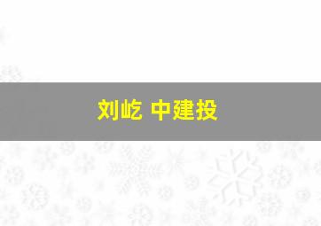 刘屹 中建投